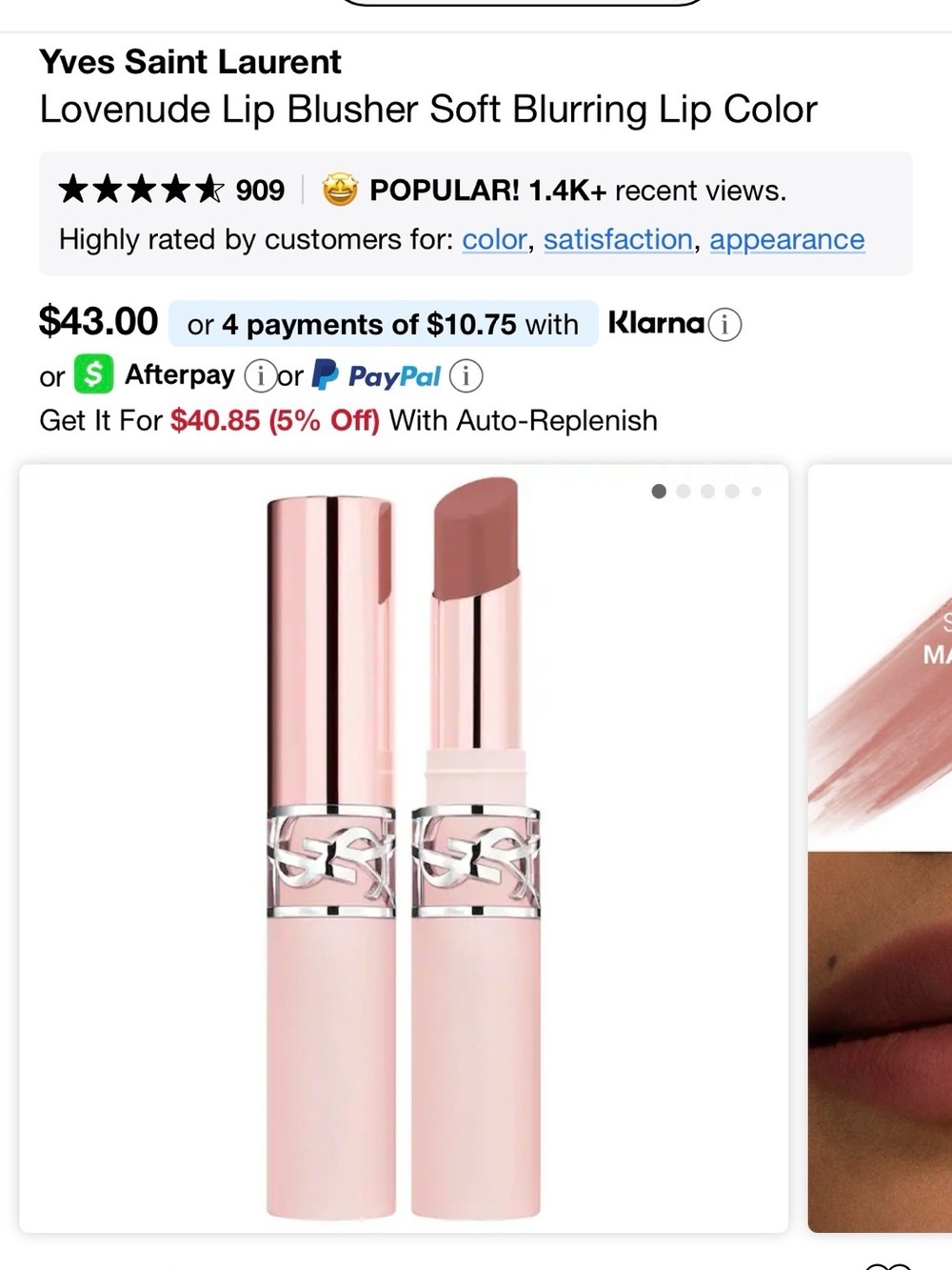 Yves Saint Laurent Soft Pink Lip mauve
